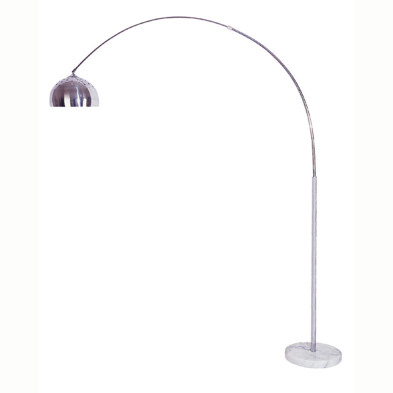 Metal Arched Floor Lamp - Silver White