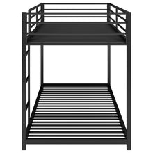 Load image into Gallery viewer, Twin over Twin Metal Bunk Bed, Low Bunk Bed with Ladder, Black(OLD SKU:WF282465AAB)
