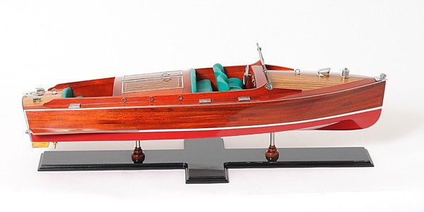 c1938 Chris Craft Runabout Painted Large Hand Painted Boat - Brown