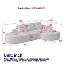 Load image into Gallery viewer, Modern Curved Sofa, L-Shaped Modular Sectional Set With 3 Pillows
