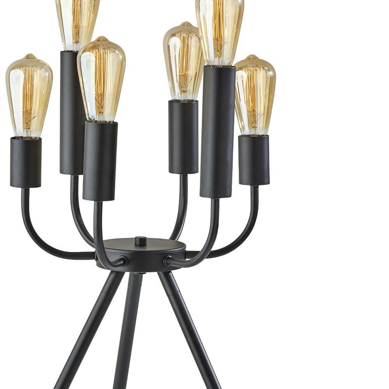 24" Six Light Tripod Table Lamp - Black