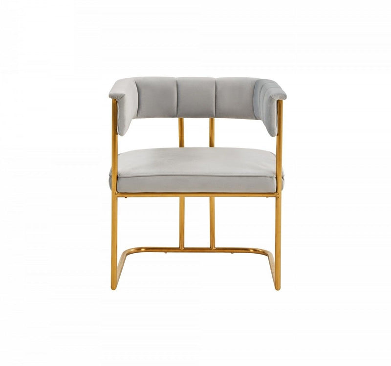 Upholstered In Fabric Dining Arm Chair - Gray