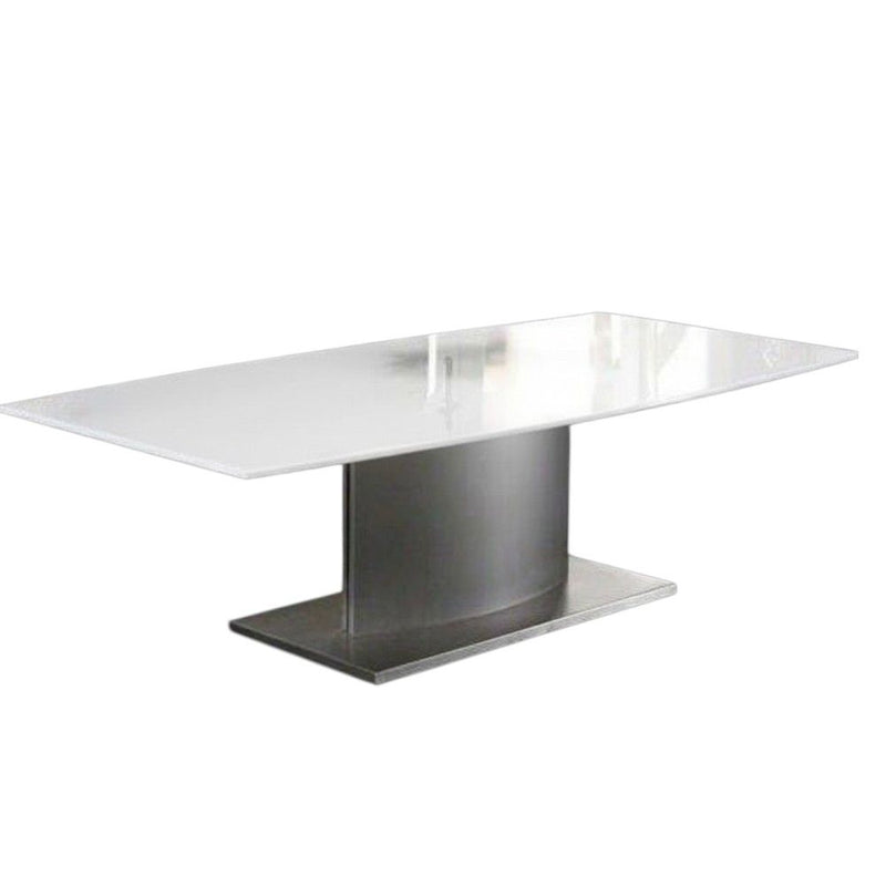 Genuine Marble Metal Coffee Table - White / Silver