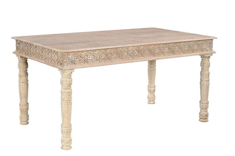 Solid Wood Dining Table (521835) - White