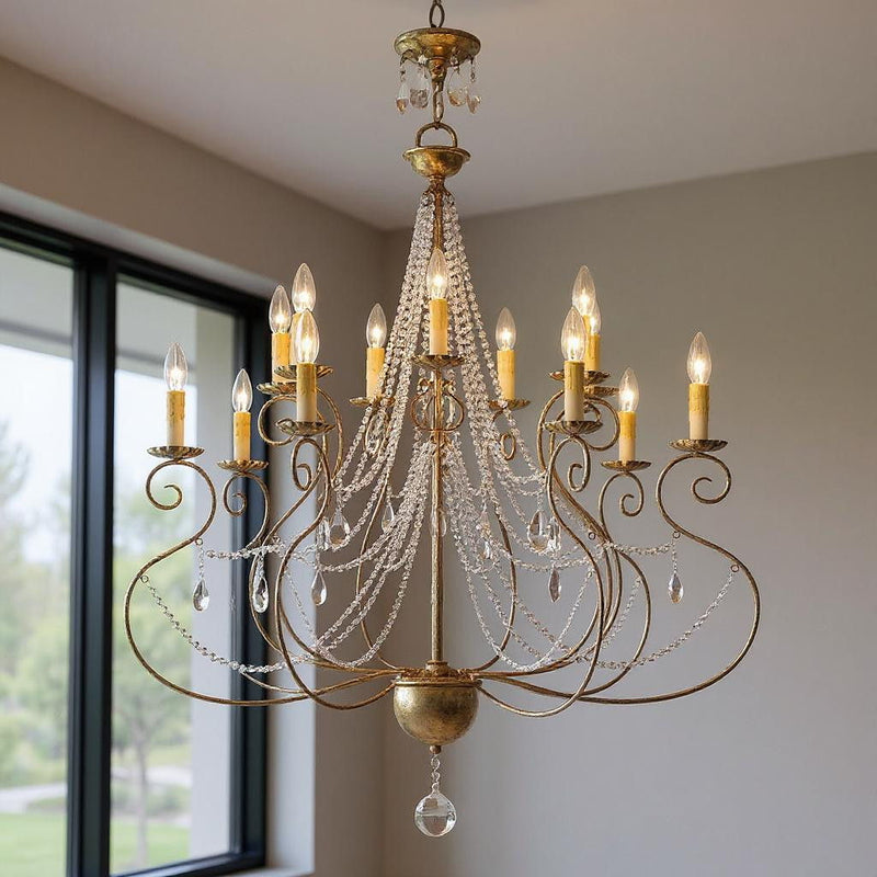 41" Multi Light Dimmable Chandelier With Shades - Bronze