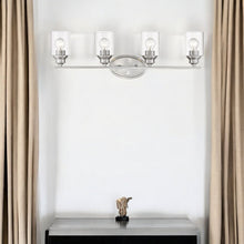 Load image into Gallery viewer, Four Light Wall Light With Clear Glass Shade - Silver
