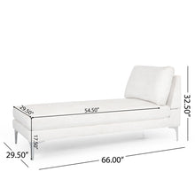 Load image into Gallery viewer, Fabric Upholstered Chaise Lounge With Iron Bracket Legs
