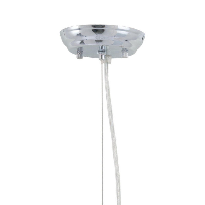 Lantern Metal Chandelier With Shades - Silver