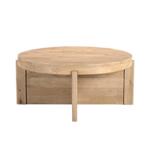 Load image into Gallery viewer, Solid Wood Round Cross Legs Coffee Table - Natural
