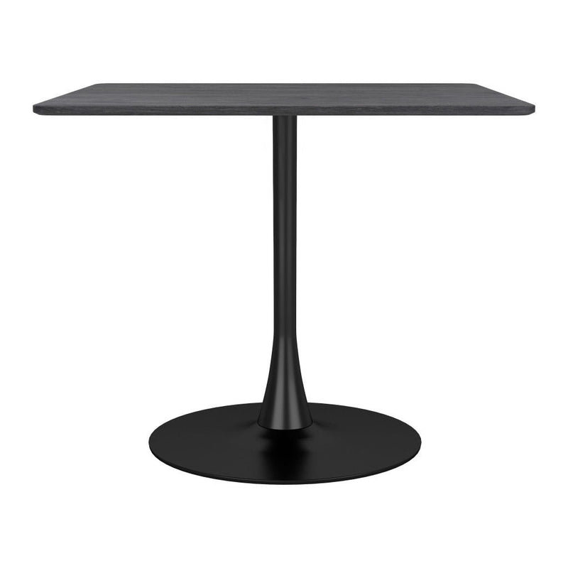 35" Square Steel Pedestal Base Dining Table - Black