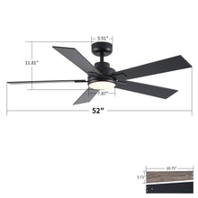 Load image into Gallery viewer, Reversible Motor Integrated LED Dimmable Ceiling Fan With Light
