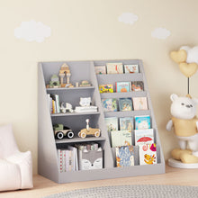 Load image into Gallery viewer, Bookshelf And Toy Storage Organizer, 4 Tier Bookcase With Display Stand For Playroom

