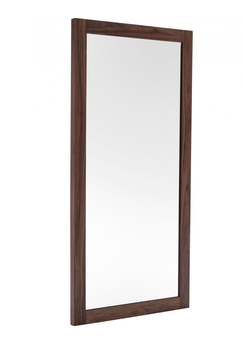 Wood Leaning Framed Accent Mirror - Brown