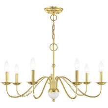 Load image into Gallery viewer, Seven Light Dimmable Chandelier With Shades - Brass
