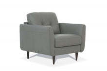 Load image into Gallery viewer, Genuine Leather And Black Tufted Arm Chair 35" - Pesto Green
