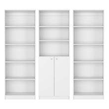 Load image into Gallery viewer, Five Tier Modular Bookcase With Two Doors (Set of 3) (546617) - White
