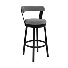 Load image into Gallery viewer, 30" Iron Swivel Bar Height Bar Chair - Gray And Black
