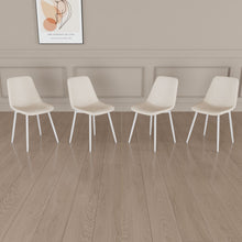 Load image into Gallery viewer, Modern Kitchen Dining Chairs (Set of 4) With Linen Padding And Sturdy Metal Legs - Beige
