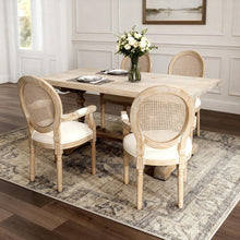Load image into Gallery viewer, French Vintage Upholstered Fabric Dining Armchair (Set of 2) - Beige

