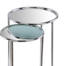Load image into Gallery viewer, Aluminum Round Mirrored End Table - Silver
