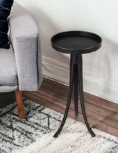 Load image into Gallery viewer, Distressed Aluminum Round End Table - Black
