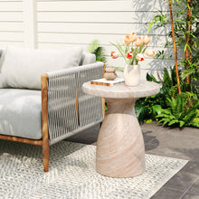 Load image into Gallery viewer, Outdoor / Indoor Travertine Side Table Lightweight
