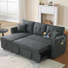 Load image into Gallery viewer, Sectional Sofa Bed L Shaped Sofa Couch Bed With USB Port, Reversible Chaise With Storage
