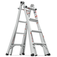 Load image into Gallery viewer, Multi-Position Foldable Aluminum Ladder, A-Frame And Straight Ladder, Ansi 250Lbs - Gray
