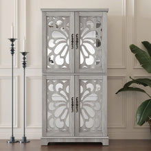 Load image into Gallery viewer, Modern Sideboard Buffet With 4 Mirrored Doors, Adjustable Shelves

