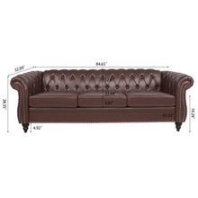 Load image into Gallery viewer, Rolled Arm Chesterfield 3 Seater Sofa
