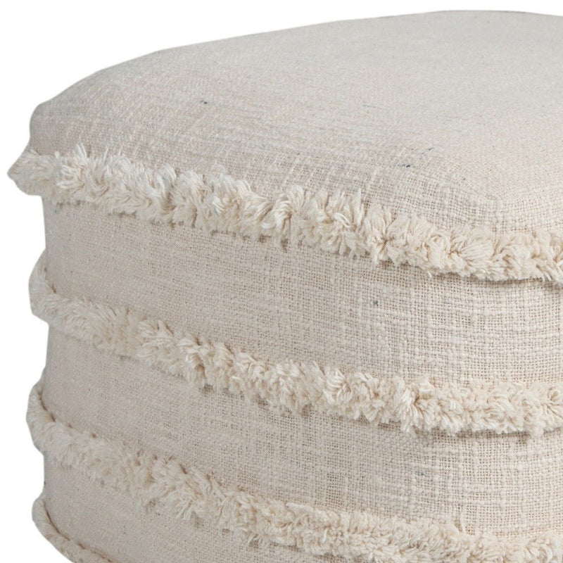 Cotton Square Ottoman - Cream