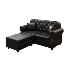 Load image into Gallery viewer, Upholstered Sofa With Nailhead Trim, Rolled Armrests With Ottoman
