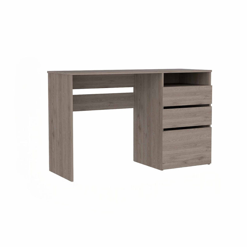 Computer Desk With Three Drawers - Light Gray