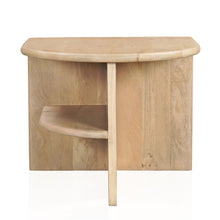 Load image into Gallery viewer, Solid Wood Block End Table With Shelf - Natural
