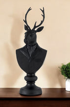 Load image into Gallery viewer, Poly Suited Deer Bust Tabletop Sculpture - Black
