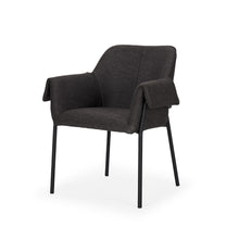 Load image into Gallery viewer, Upholstered Fabric Dining Arm Chair - Black / Gray
