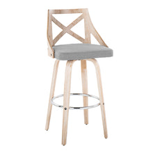 Load image into Gallery viewer, Charlotte - Farmhouse Fixed Height Bar Stool With Swivel And Round Footrest (Set of 2)
