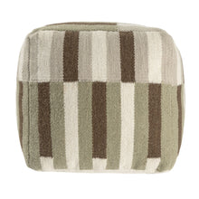 Load image into Gallery viewer, Woven Geometric Pouf Ottoman - Brown / Ivory / Khaki
