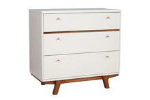 Load image into Gallery viewer, Solid Wood Three Drawer Chest - Brown / White
