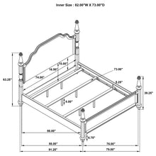 Load image into Gallery viewer, 4 Poster California King Bed With Serpentine Headboard - Dark Oak
