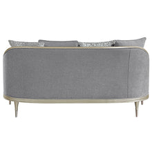 Load image into Gallery viewer, Fernando - Loveseat With 4 Pillows - Gray Chenille &amp; Champagne
