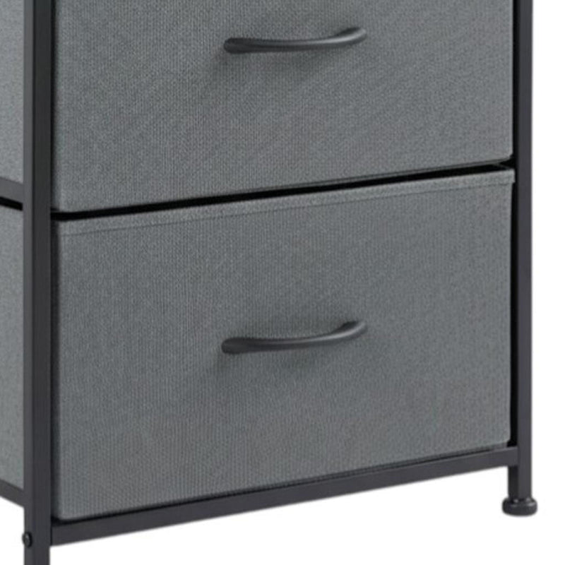 Fabric Metal And Wood Two Drawer Dresser - Black / Gray