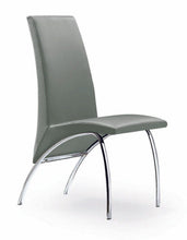 Load image into Gallery viewer, Faux Leather Dining Side Chairs Without Arms (Set of 2) - Gray / Silver
