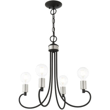 Load image into Gallery viewer, 20" Four Light Dimmable Chandelier With Shades - Black

