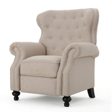 Load image into Gallery viewer, Contemporary Style Push Back Recliner With Button Tufted Stitching And Nailhead Trim
