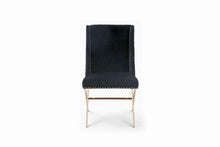 Load image into Gallery viewer, Nailhead Modern Dining Chair - Black / Rose Gold
