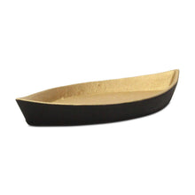 Load image into Gallery viewer, 10" Cast Iron Oval Boat Shaped Tray - Black / Gold
