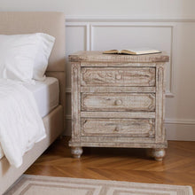 Load image into Gallery viewer, Three Drawer Nightstand - Wood Brown
