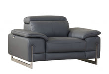 Load image into Gallery viewer, Faux Leather Club Chair - Gray And Silver
