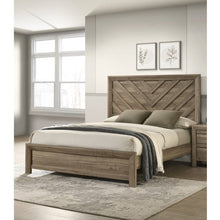 Load image into Gallery viewer, Modern Chevron Patterned Headboard Bed
